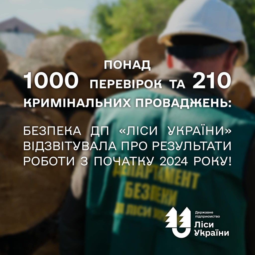 Понад 1000 перевірок та 210 кримінальних проваджень: безпека ДП «Ліси України» відзвітувала про результати роботи з початку 2024 року❗️