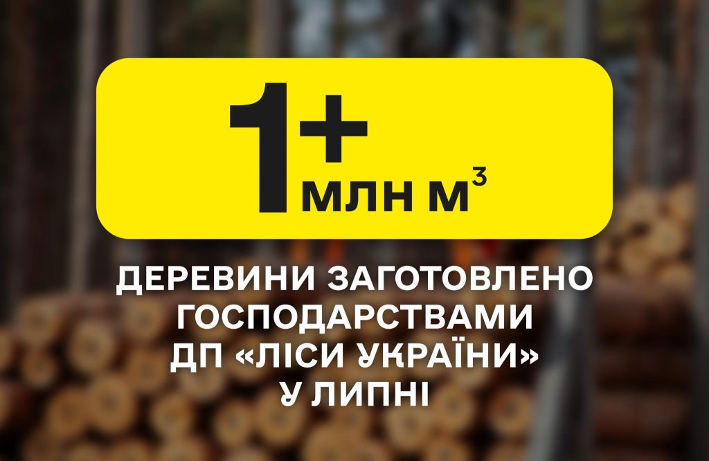 Понад 1 млн м³ деревини заготовлено господарствами ДП «Ліси України» у минулому місяці