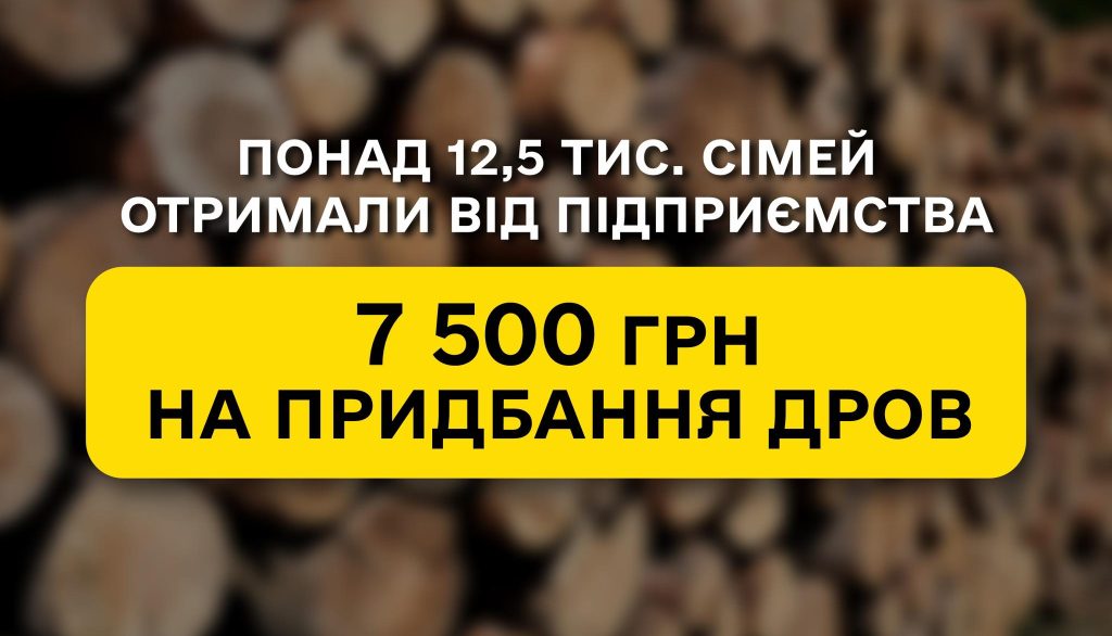 More than 12,500 families of employees or former employees of the forestry sector received from the enterprise an annual compensation for the purchase of firewood in the amount of UAH 7,500