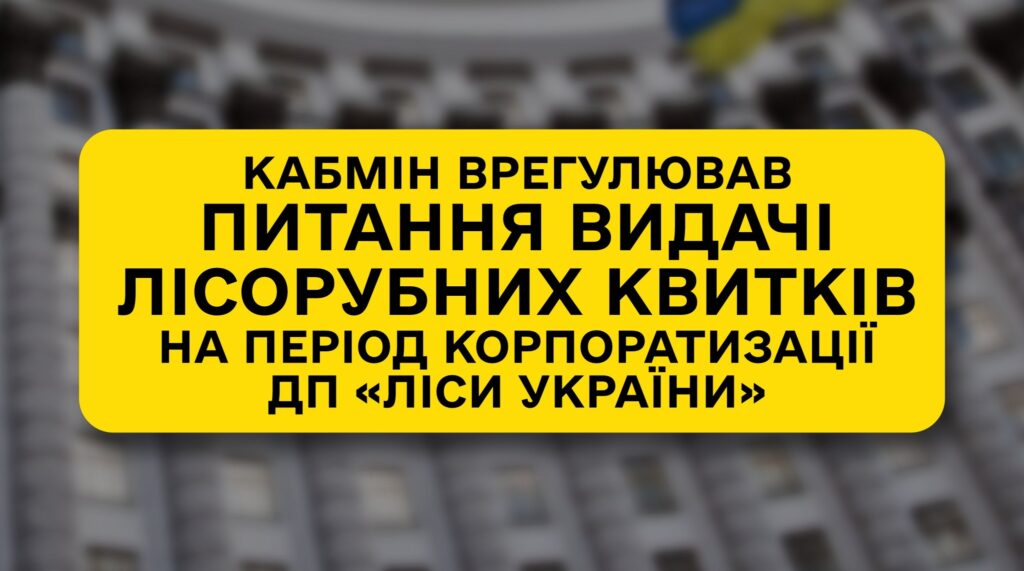 Кабмін врегулював питання видачі лісорубних квитків на період корпоратизації ДП «Ліси України»