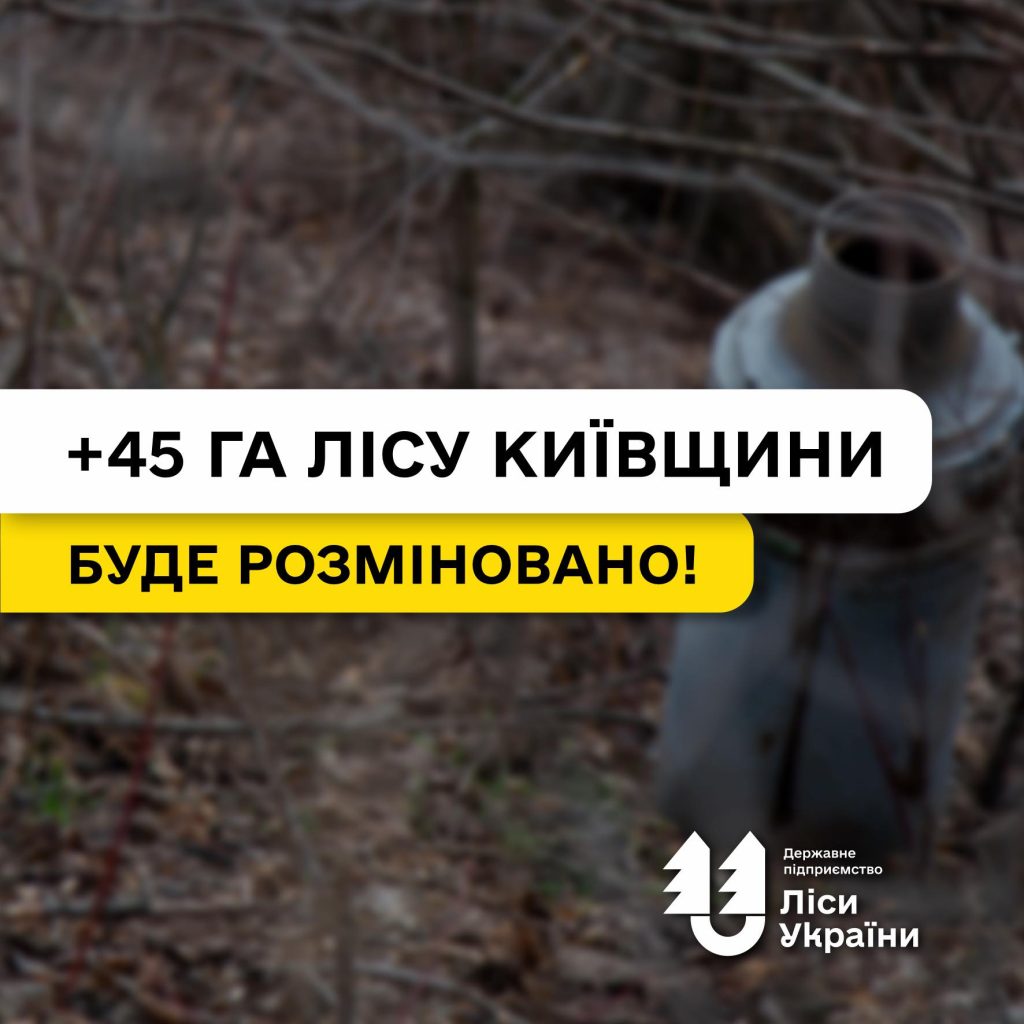 Цього року на Київщині, завдяки Центру гуманітарного розмінування, розмінують 45 га лісів