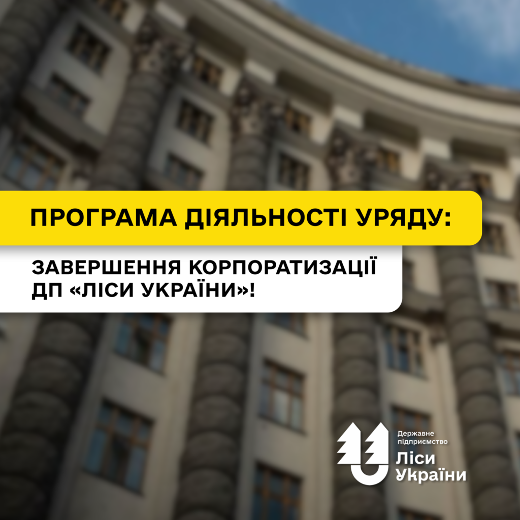 Програма діяльності Уряду: завершення корпоратизації ДП «Ліси України»!